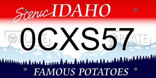 0CXS57 Idaho License Plate