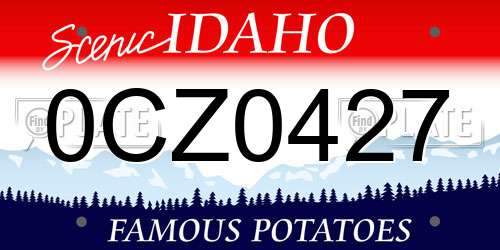 0CZ0427 Idaho License Plate