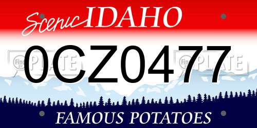 0CZ0477 Idaho License Plate