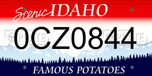 0CZ0844 Idaho License Plate