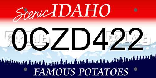 0CZD422 Idaho License Plate