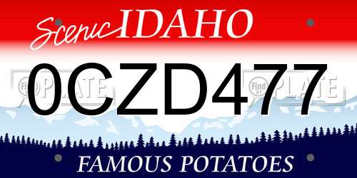 0CZD477 Idaho License Plate