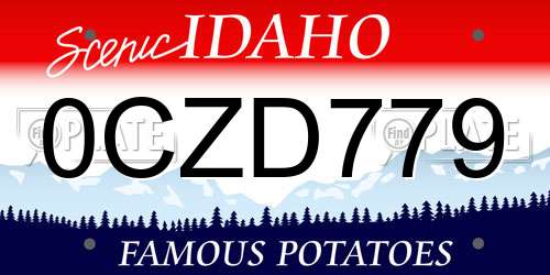 0CZD779 Idaho License Plate