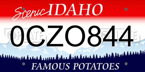 0CZO844 Idaho License Plate