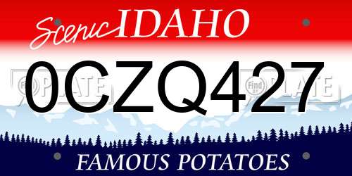 0CZQ427 Idaho License Plate