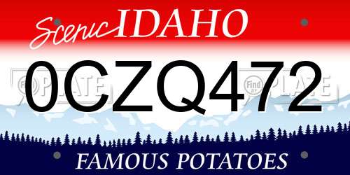 0CZQ472 Idaho License Plate