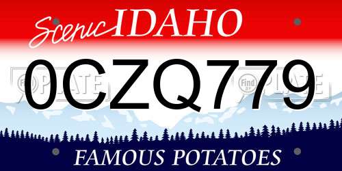 0CZQ779 Idaho License Plate