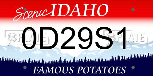 0D29S1 Idaho License Plate