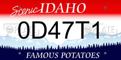 0D47T1 Idaho License Plate