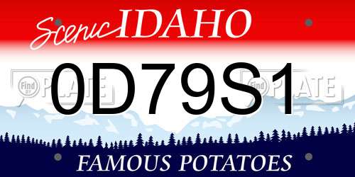 0D79S1 Idaho License Plate