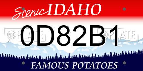 0D82B1 Idaho License Plate