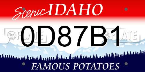 0D87B1 Idaho License Plate