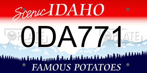 0DA771 Idaho License Plate
