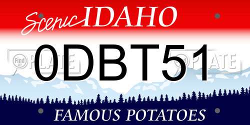 0DBT51 Idaho License Plate