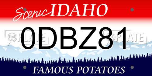 0DBZ81 Idaho License Plate