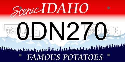 0DN270 Idaho License Plate