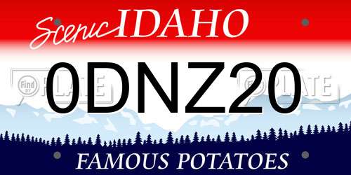 0DNZ20 Idaho License Plate