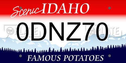 0DNZ70 Idaho License Plate