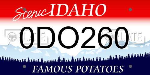 0DO260 Idaho License Plate