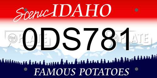 0DS781 Idaho License Plate
