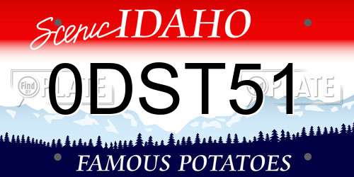 0DST51 Idaho License Plate