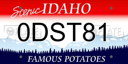 0DST81 Idaho License Plate