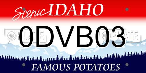 0DVB03 Idaho License Plate