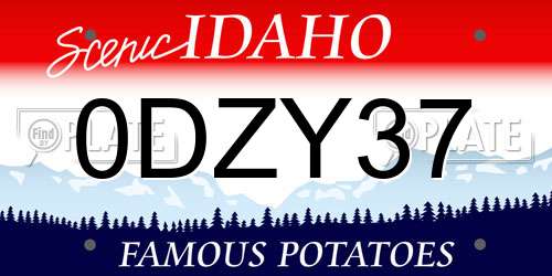 0DZY37 Idaho License Plate