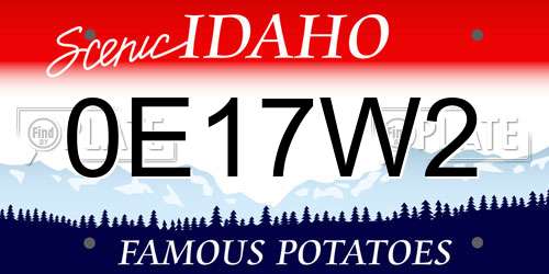 0E17W2 Idaho License Plate
