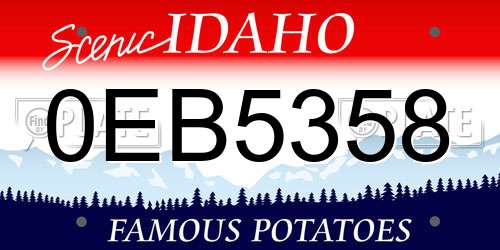 0EB5358 Idaho License Plate