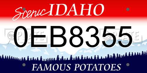 0EB8355 Idaho License Plate