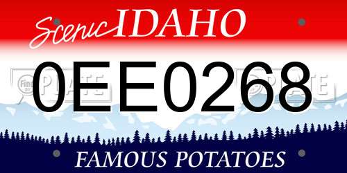 0EE0268 Idaho License Plate