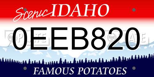 0EEB820 Idaho License Plate