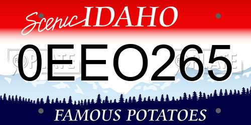 0EEO265 Idaho License Plate