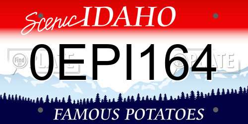 0EPI164 Idaho License Plate