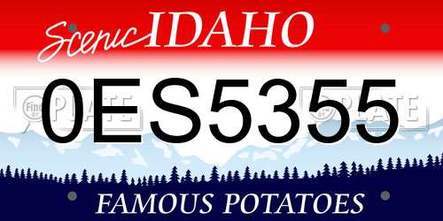 0ES5355 Idaho License Plate