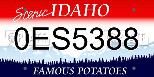 0ES5388 Idaho License Plate