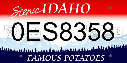 0ES8358 Idaho License Plate