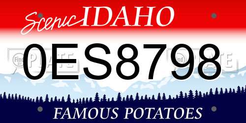 0ES8798 Idaho License Plate
