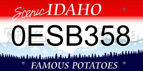 0ESB358 Idaho License Plate