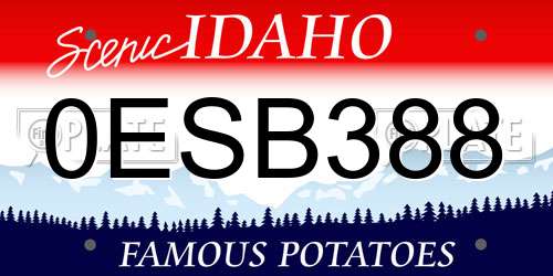 0ESB388 Idaho License Plate