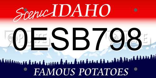 0ESB798 Idaho License Plate