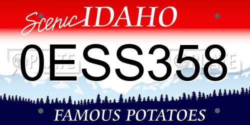 0ESS358 Idaho License Plate