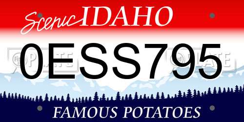 0ESS795 Idaho License Plate