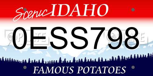 0ESS798 Idaho License Plate