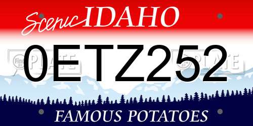0ETZ252 Idaho License Plate