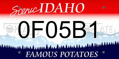 0F05B1 Idaho License Plate