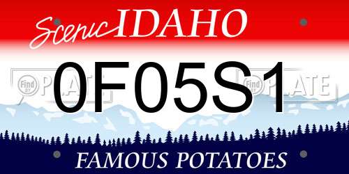 0F05S1 Idaho License Plate