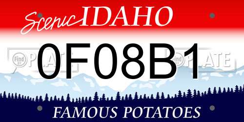 0F08B1 Idaho License Plate