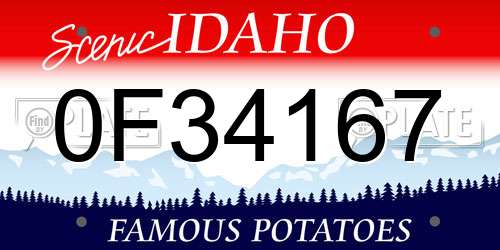 0F34167 Idaho License Plate